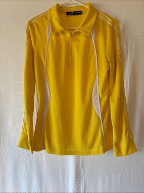 Jack Smith Women's Long Sleeve Yellow Athletic Zip-Front Tee